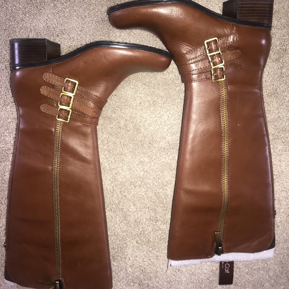 Tall brown boots with heels
